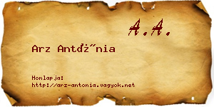 Arz Antónia névjegykártya