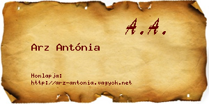 Arz Antónia névjegykártya